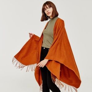 V. Ferras Cashmink Fringed Cape